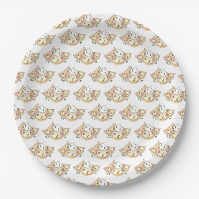 Assiettes En Carton Pommes de terre polonaises Plantes Piérogies Crème (Devant)