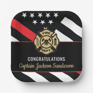 Assiettes En Carton Pompier Département des pompiers Retraite des pomp