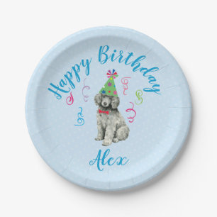 Assiettes En Carton Poodle de fête d'anniversaire