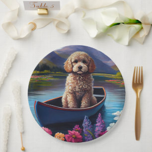 Assiettes En Carton Poodle sur une pagaie : une aventure Pittoresque