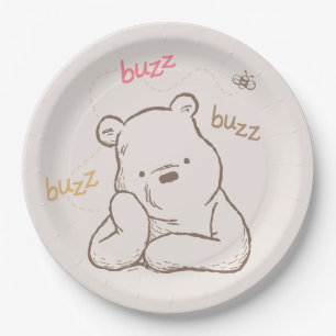 Assiettes En Carton Pooh classique Buzz Buzz Buzz