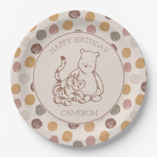 Assiettes En Carton Pooh & Tigger Classique Premier anniversaire