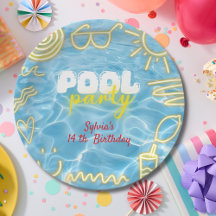 Pool summer neon vibes birthday party