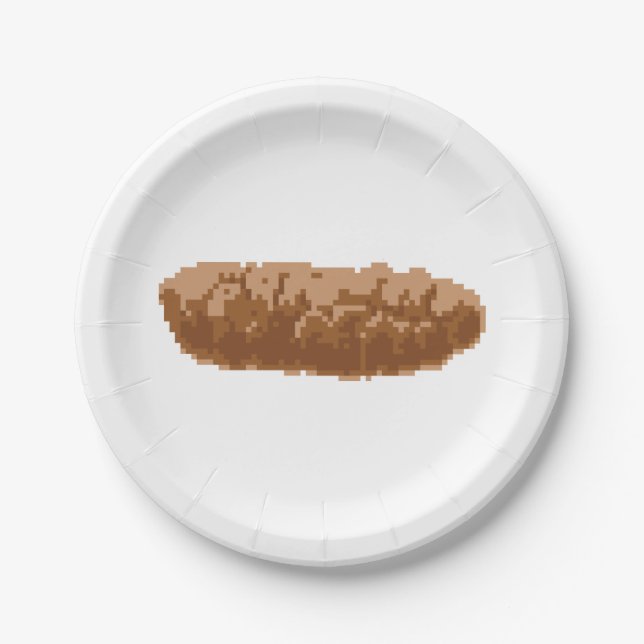 Assiettes En Carton Poop à 8 bits (Devant)