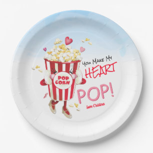 Assiettes En Carton Popcorn Love Funny