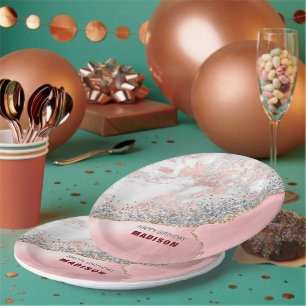 Assiettes En Carton Porte en marbre rose