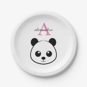 Assiettes En Carton Porte-panda coutume Monogramme
