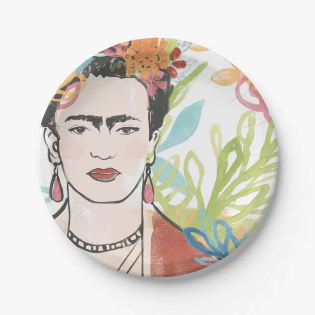 Assiettes En Carton Portrait de Frida Kahlo (Devant)