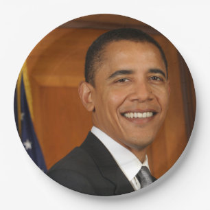 Assiettes En Carton Portrait officiel de Barack Obama