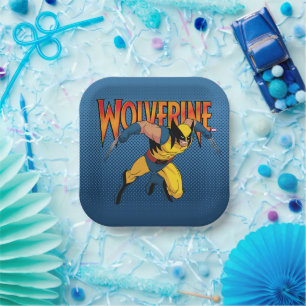 Assiettes En Carton Pose de caractères Wolverine