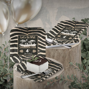 Assiettes En Carton Poster de animal Zebra Plaque papier d'anniversair