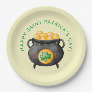 Assiettes En Carton Pot d'or Bonne Saint Patrick's Day Papier Plaques