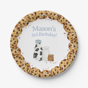 Assiettes En Carton Pouce au lait et au biscuit Bleu Table de fête d'a