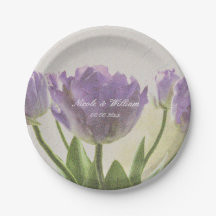Poule violette fleur jardin jardin mariage plaques