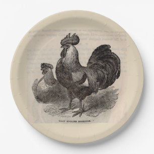Assiettes En Carton Poulets anglais gris de dorkings d'impression du