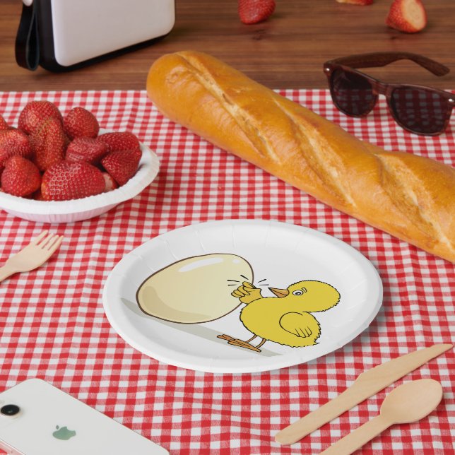Assiettes En Carton Poulets Et Oeufs Jaunes (Pique-nique)