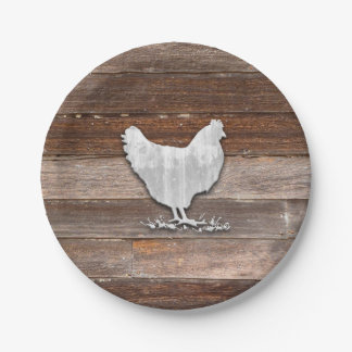 Assiettes En Carton Poulets rustiques (planches Brown)