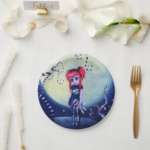 Assiettes En Carton Poupée gothique au clair de lune