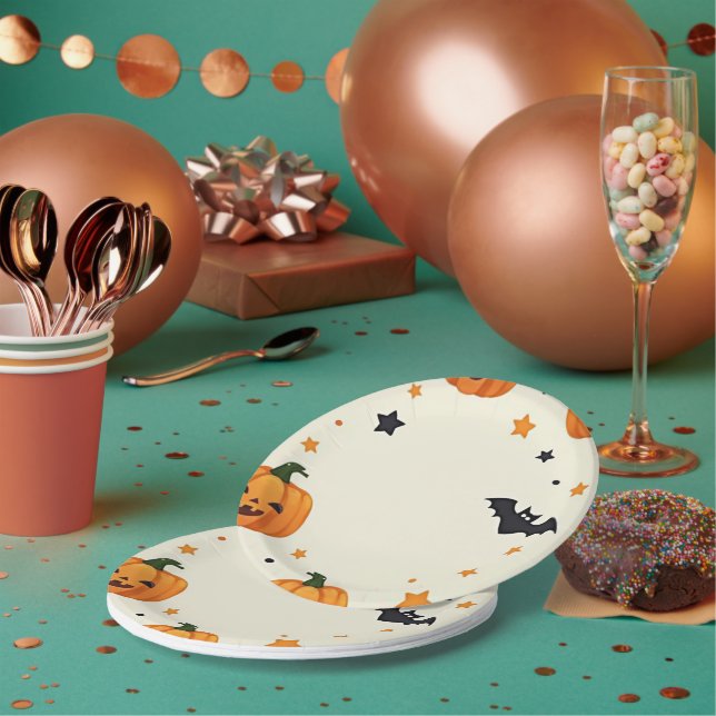 Assiettes En Carton pour Halloween (Multi)