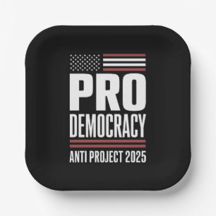 Assiettes En Carton Pour la démocratie anti-projet 2025 Trump 2025