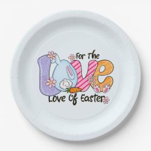 Assiettes En Carton Pour l'Amour de Pâques - Mignons lapins et oeufs