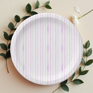 Assiettes En Carton Pourpre Aquarelle violette striée
