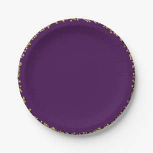 Assiettes En Carton Pourpre avec la fête d'anniversaire fascinante de