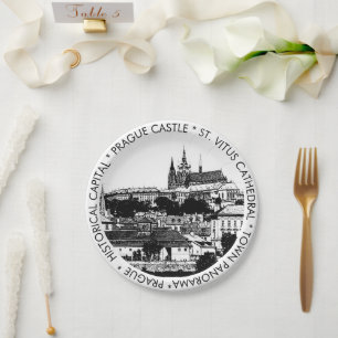 Assiettes En Carton Prague, Ville historique, Château - Tchèque (fête)