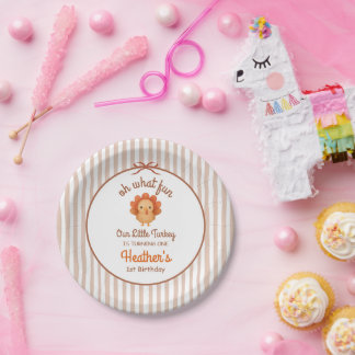 Assiettes En Carton Premier anniversaire de Petit Dindon 