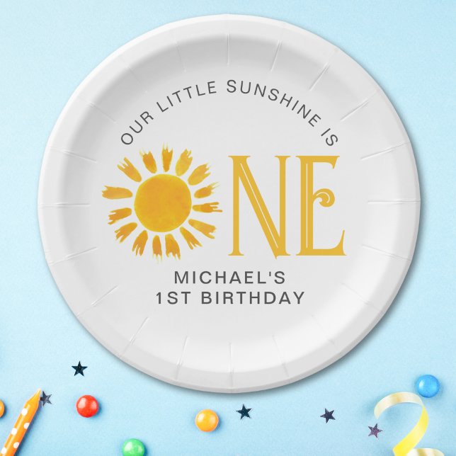 Assiettes En Carton Premier anniversaire du soleil (Créateur téléchargé)