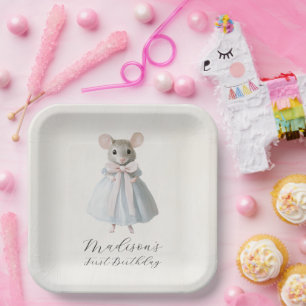 Assiettes En Carton Premier Anniversaire Mouse Whimsical Victorian Ann