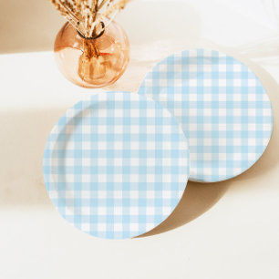 Assiettes En Carton Premier Rodéo Bleu Plaid Western Cowboy 1er annive