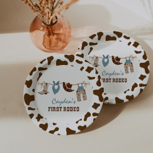 Assiettes En Carton Premier Rodéo Cow-boy Occidental 1er Anniversaire