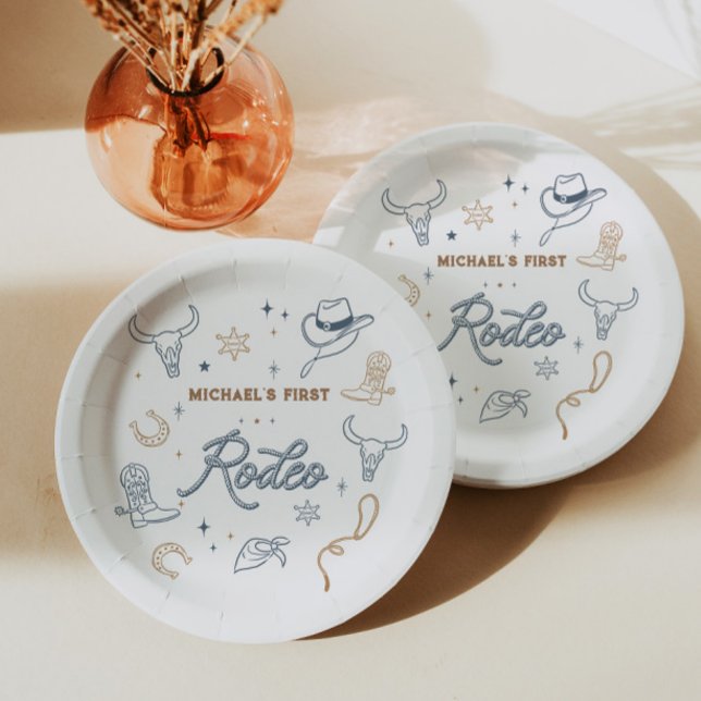 Assiettes En Carton Premier Rodéo fête d'anniversaire (Créateur téléchargé)