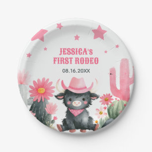 Assiettes En Carton Premier Rodeo Highland Cow Western Kids Anniversai
