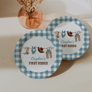 Assiettes En Carton Premier Rodeo Western Cowboy 1er anniversaire