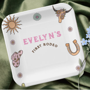 Assiettes En Carton Premier Rodéo Western Cowboy Boho Anniversaire