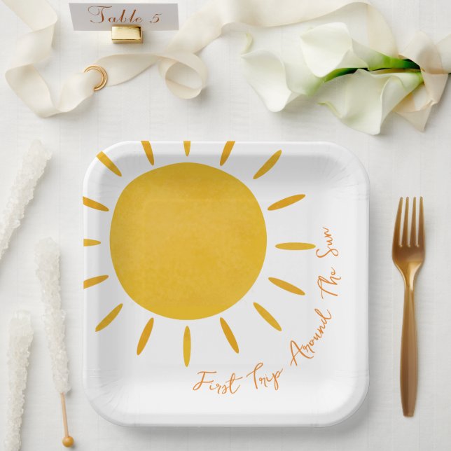 Assiettes En Carton Premier voyage autour de la plaque de papier solai (Mariage)