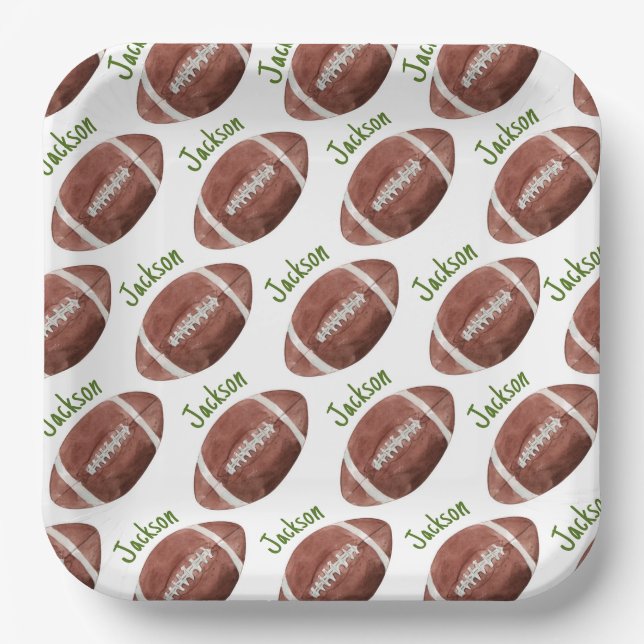 Assiettes En Carton Première année Football bas 1er anniversaire (Recto)