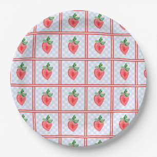 Assiettes En Carton Première aquarelle de Preppy Berry Birthday Strawb