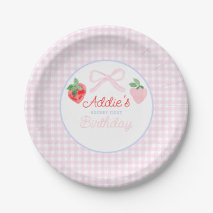 Assiettes En Carton Première aquarelle de Preppy Berry Birthday Strawb