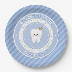 Assiettes En Carton Première dent personnalisée 