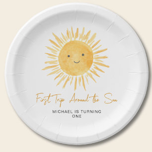 Assiettes En Carton Première Fête d'Anniversaire du Garçon Autour du S