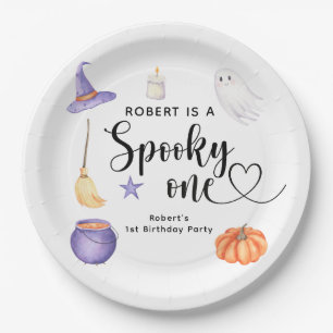 Assiettes En Carton Première fête d'anniversaire Halloween de Spooky O