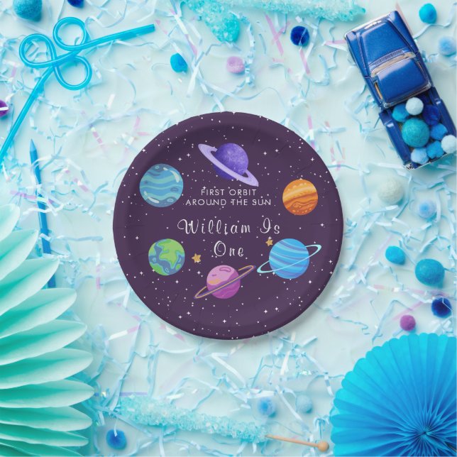 Assiettes En Carton Première Orbite autour du soleil 1er Plaques d'ann (Fête)