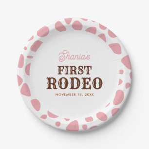 Assiettes En Carton Première Rodéo Wild West Rose Girl Premier anniver