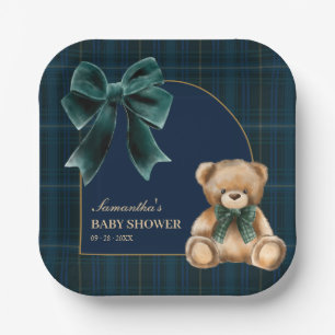Assiettes En Carton Préparation de l'arrivée de bébé avec un ours en p