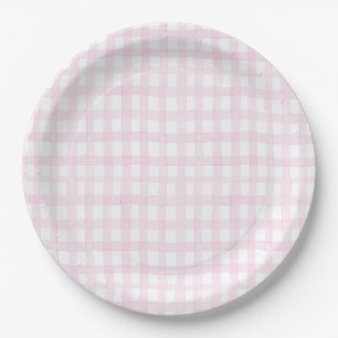 Assiettes En Carton Preppy Grandmillennial Dolly and Me Pink En vichy