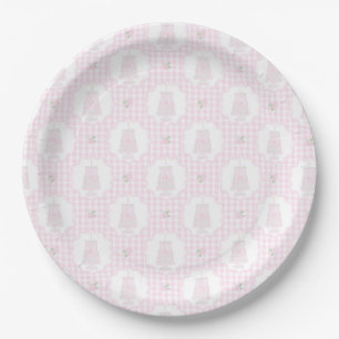 Assiettes En Carton Preppy Pink Bows Trellis Premier anniversaire Ribb