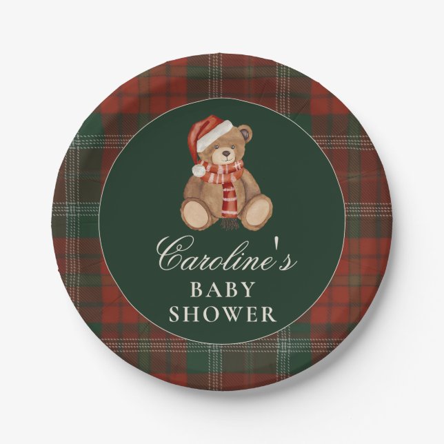 Assiettes En Carton Preppy Polo Bear Baby Shower Paper Plates (Devant)
